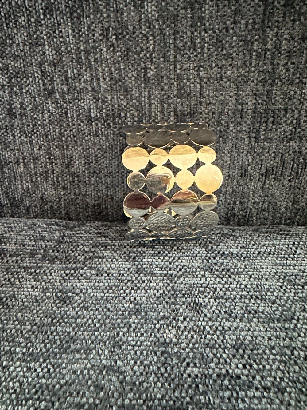Cookie Lee Silver Tone Decorative circle  Link Cuff Bracelet